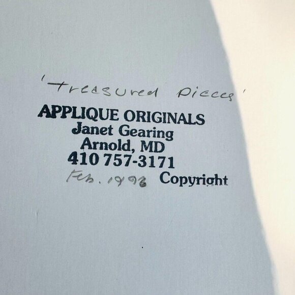 Janet Gearing Treasured Pieces Singer Sewing Machine Art Print Signed Applique - Picture 7 of 7